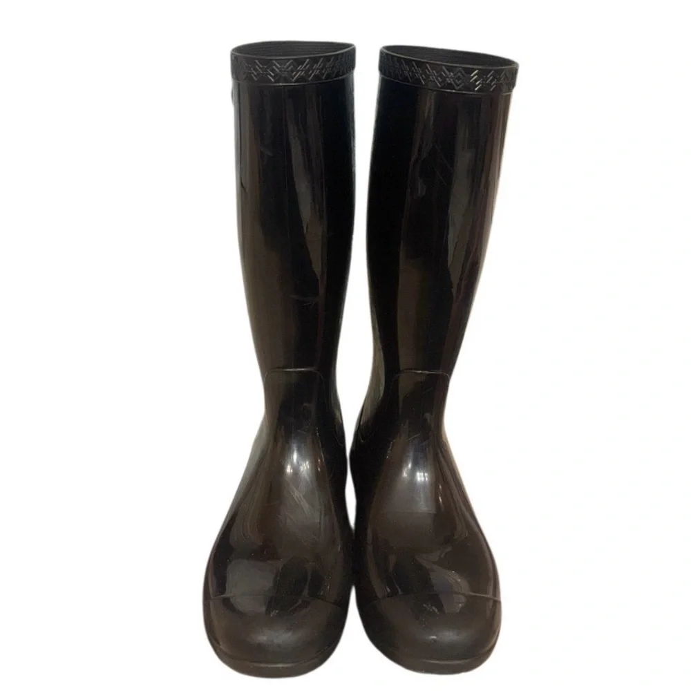 UGG black patent Shayne RAIN BOOTS women’s size 6